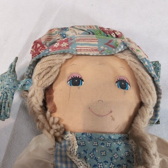 Knickerbocker Holly Hobbie Day 'N Night Eyes Open & Close Blue Dress Vintage Rag - Picture 10 of 11